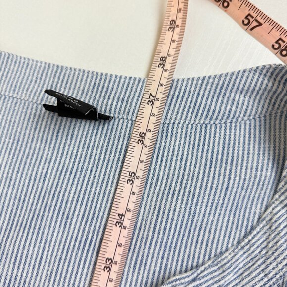 Tahari Linen Blend Relaxed V-Neck Striped Tunic Dress – Women’s 1X - Picture 10 of 10